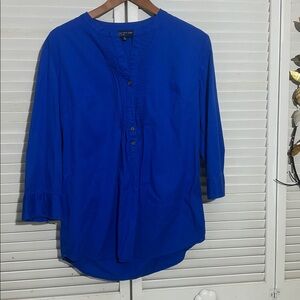 Jones New York Royal Blue Casual Button Down Shirt